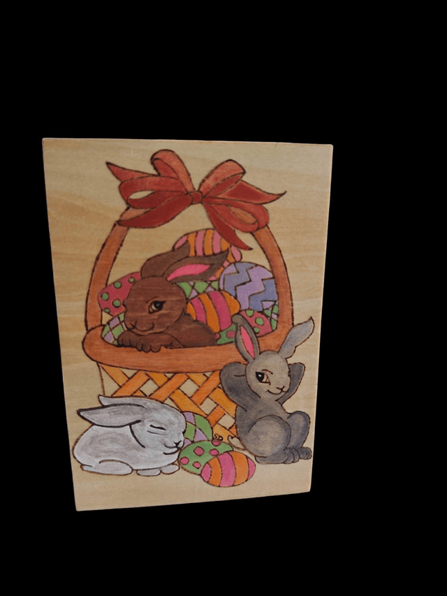 Carte postale en bois – Édition spéciale Pâques