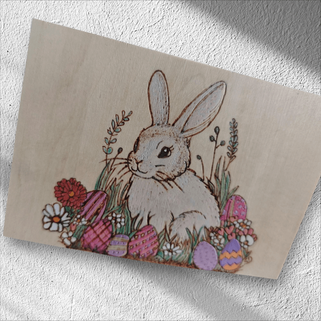 Carte postale en bois – Édition spéciale Pâques